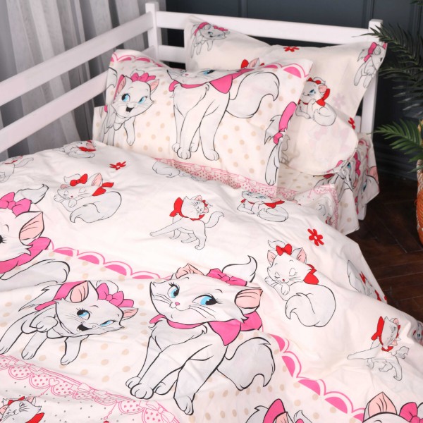 Фото - Комплект постільної білизни дитячий MirSon 110х140 см 17-0904 Little Pink Kitty Ranforce Elite (2200012400098)